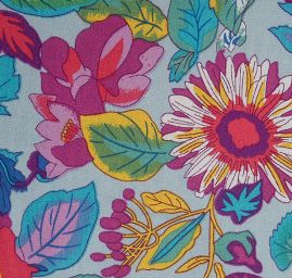 Viskozová šatová látka tisk květy