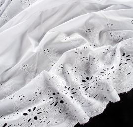 Krajka madeira květinový jemný vzor bílá