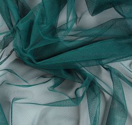 Tyl jemný splývavý tmavě zelený šíře 150 cm