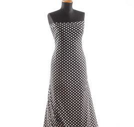 Úplet letní jemný vzor velký puntík černá bílá