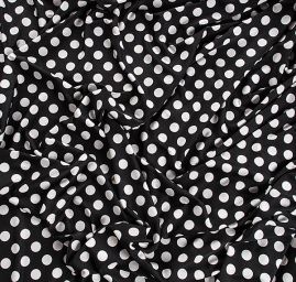 Úplet letní jemný vzor velký puntík černá bílá