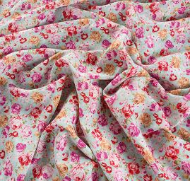 Viskozová letní látka květinový vzor