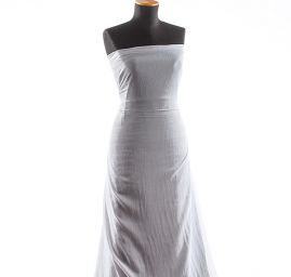 Šifon plise puntíky drobné černá/bílá II.jakost