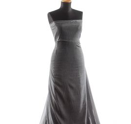 Šifon plise puntiky bílé na černém podkladě