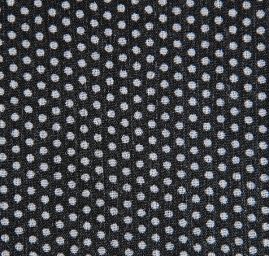 Šifon plise puntiky bílé na černém podkladě
