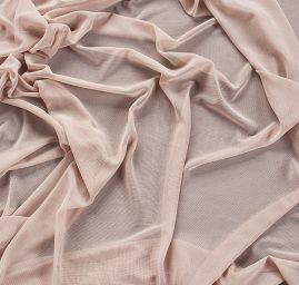 Tyl jemný pružný šíře 150 cm oříškový