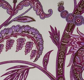 Hedvábný krepdešín paisley vzor exotický motiv páv