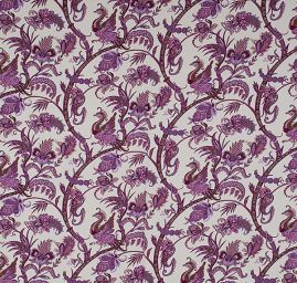 Hedvábný krepdešín paisley vzor exotický motiv páv