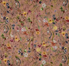 Hedvábný žoržet rozkvetlá louka