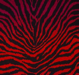 Žoržet digitální tisk zvířecí motiv červený/fialový