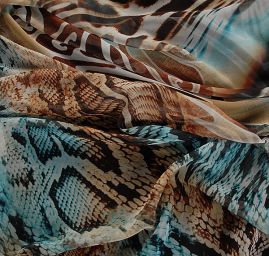 Šifon tisk zvířecí motiv hada