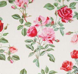 Hrubší bavlněná látka tisk květinový motiv