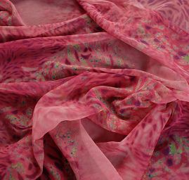 Šifon abstraktní zvířecí motiv a mozaika 