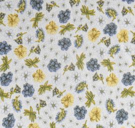 Šifon pružný drobné květy zelenomodrá