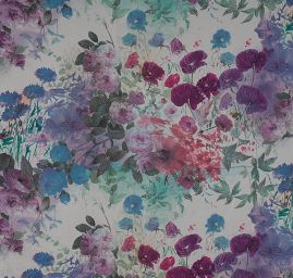 Šifon tisk květinový motiv louka