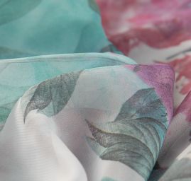 Šifon tisk květinový motiv louka