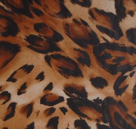 Šifon jemný zvířecí motiv hnědá