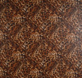 Šifon jemný zvířecí motiv hnědá