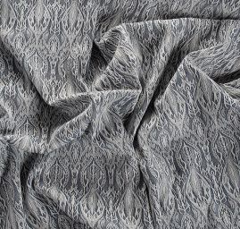 Žakárová pružná látka slonová kost/modrá