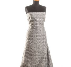 Žakárová pružná látka slonová kost/šedá