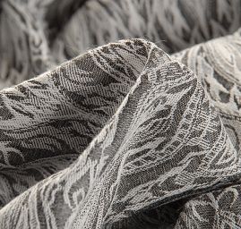 Žakárová pružná látka slonová kost/šedá