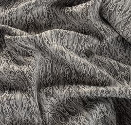 Žakárová pružná látka slonová kost/šedá