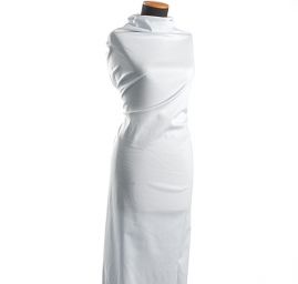 Bavlněná pružná látka bílá