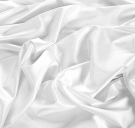 Satén pružný hladký bílý
