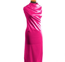 Satén pružný hladký fuchsiová