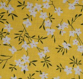 Bavlna etamín jemný drobné květy žlutá