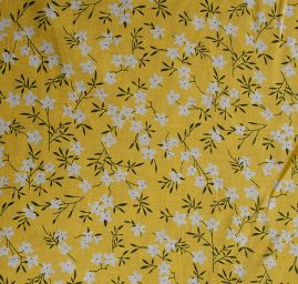 Bavlna etamín jemný drobné květy žlutá