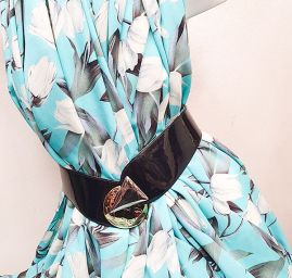 Batist bavlna hedvábí směs vzor tulipány sv.modrá