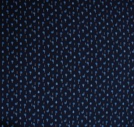 Viskozová šatová látka tisk puntíky tečky modrá