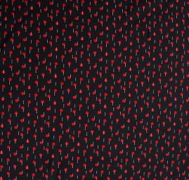 Viskozová šatová látka tisk puntíky tečky červená II.jakost