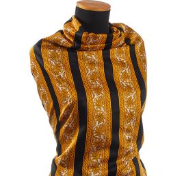 Bavlněná látka digitální tisk ornamenty/pruhy černá