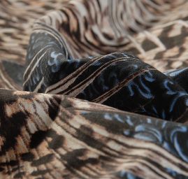 Pružná bavlněná látka tisk zvířecí motiv/peří/květy