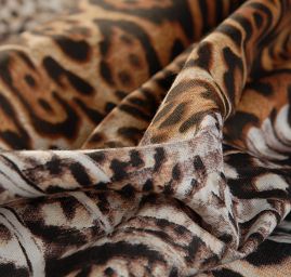 Pružná bavlněná látka tisk zvířecí motiv/peří/květy