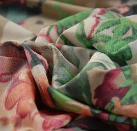 Úplet digitální tisk secesní květinový motiv