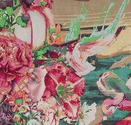 Úplet digitální tisk secesní květinový motiv