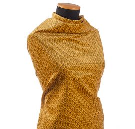 Bavlněný samet drobný vzor žlutý