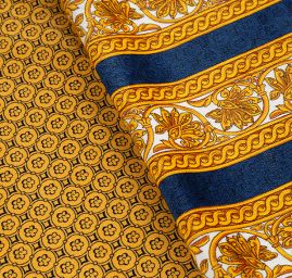 Bavlněný samet drobný vzor žlutý