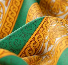 Bavlněná látka digitální tisk ornament/pruhy zelená