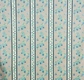 Bavlněný samet květinový motiv modrý