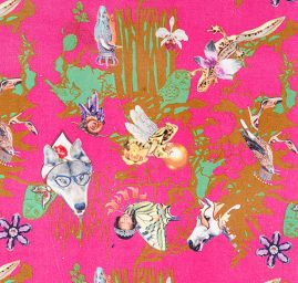 Exkluvzivní samet avantgardní vzor malý růžový podklad