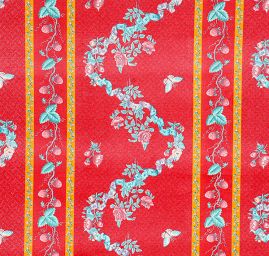 Bavlněný samet květinový motiv červený