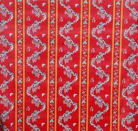 Bavlněný samet květinový motiv červený