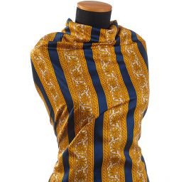 Bavlněná látka digitální tisk ornament/pruhy modrá