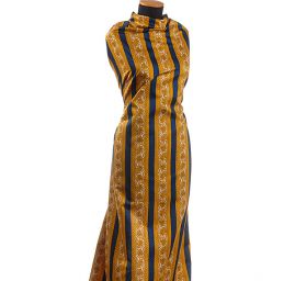 Bavlněná látka digitální tisk ornament/pruhy modrá