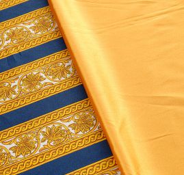 Bavlněná látka digitální tisk ornament/pruhy modrá