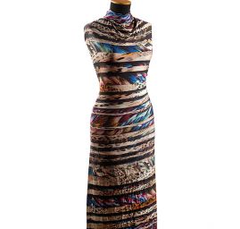 Viskózovej úplet zvierací motív / pávie perá